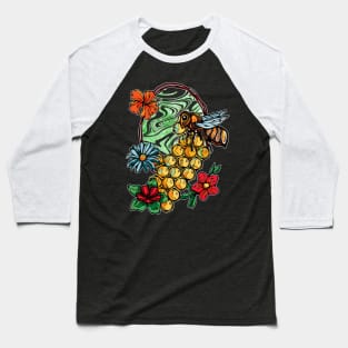 Cute bee with honeycomb, Save the bees Baseball T-Shirt